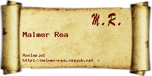 Malmer Rea névjegykártya
